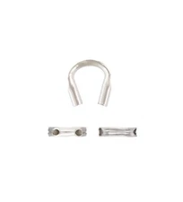 20pcs 925 Sterling Silver Wire Protector Guards 0.53mm Hole Cable Thimbles