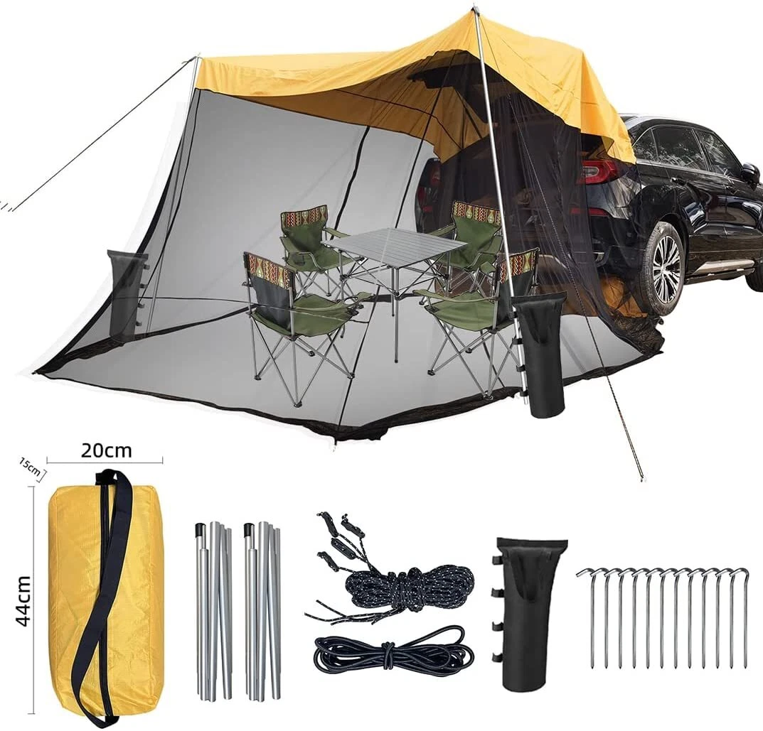 Car Awning Sun Shelter - Tailgate Awning Tent | Waterproof Extended Outdoor  Car Tail Tent | Auto SUV Camping Tailgate Tent, Car Camping Accessories