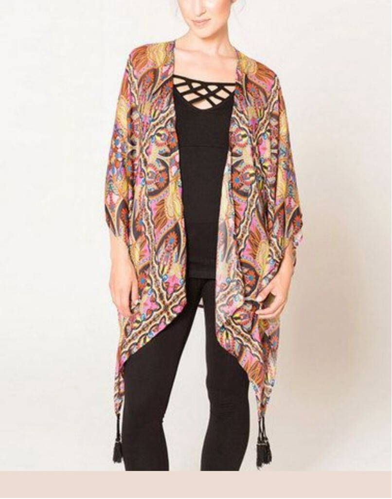 Satva Akula Kimono Sz XS/S Boho print