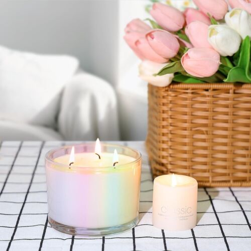 16oz Candle Jars 6 Pack - 3 Wick Large Empty Candle Making Jars W/ Lids -RAINBOW - Picture 7 of 7