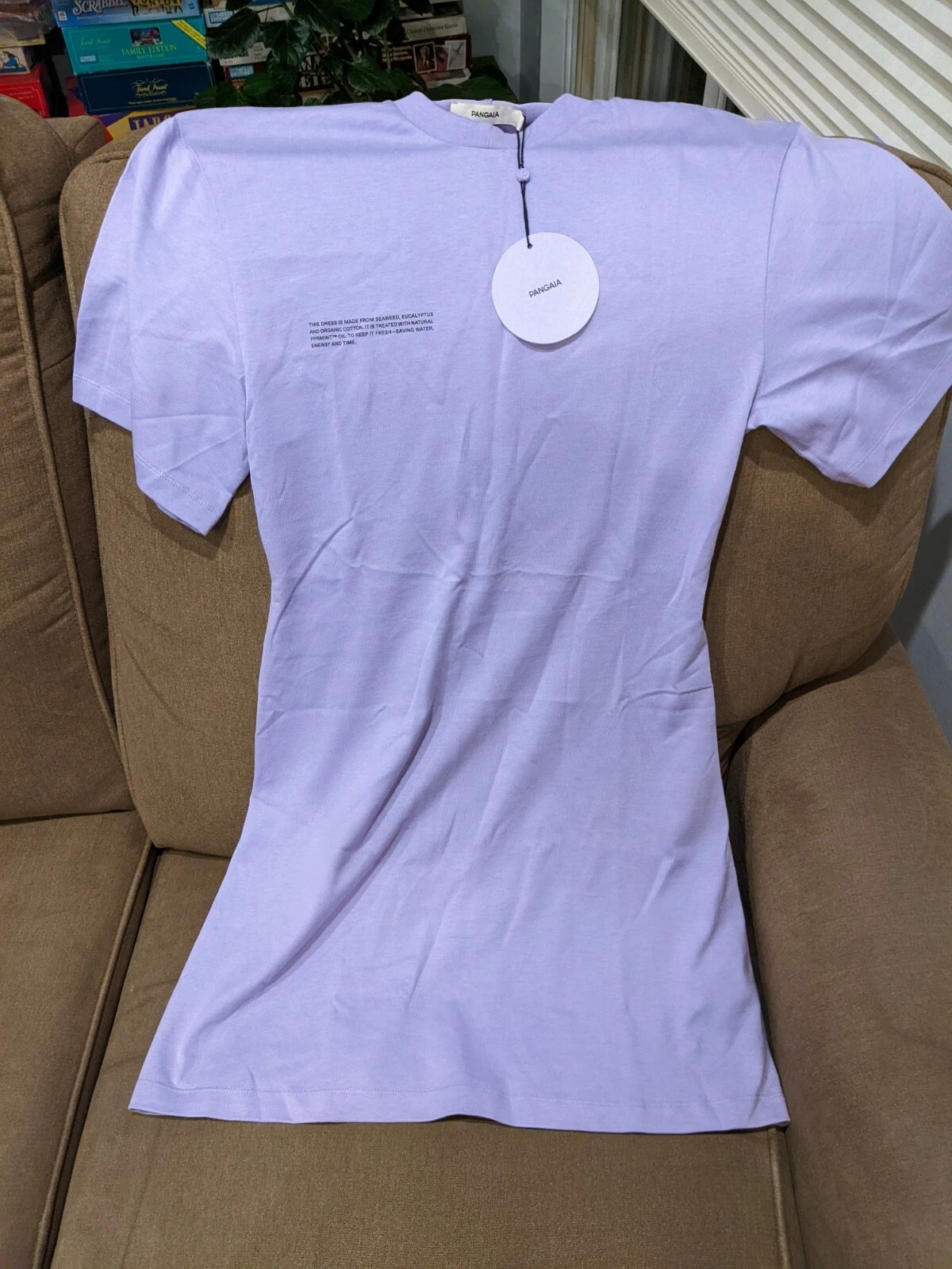 New Pangaia Lightweight Organic Material Dress - Small - Light Lavender Color