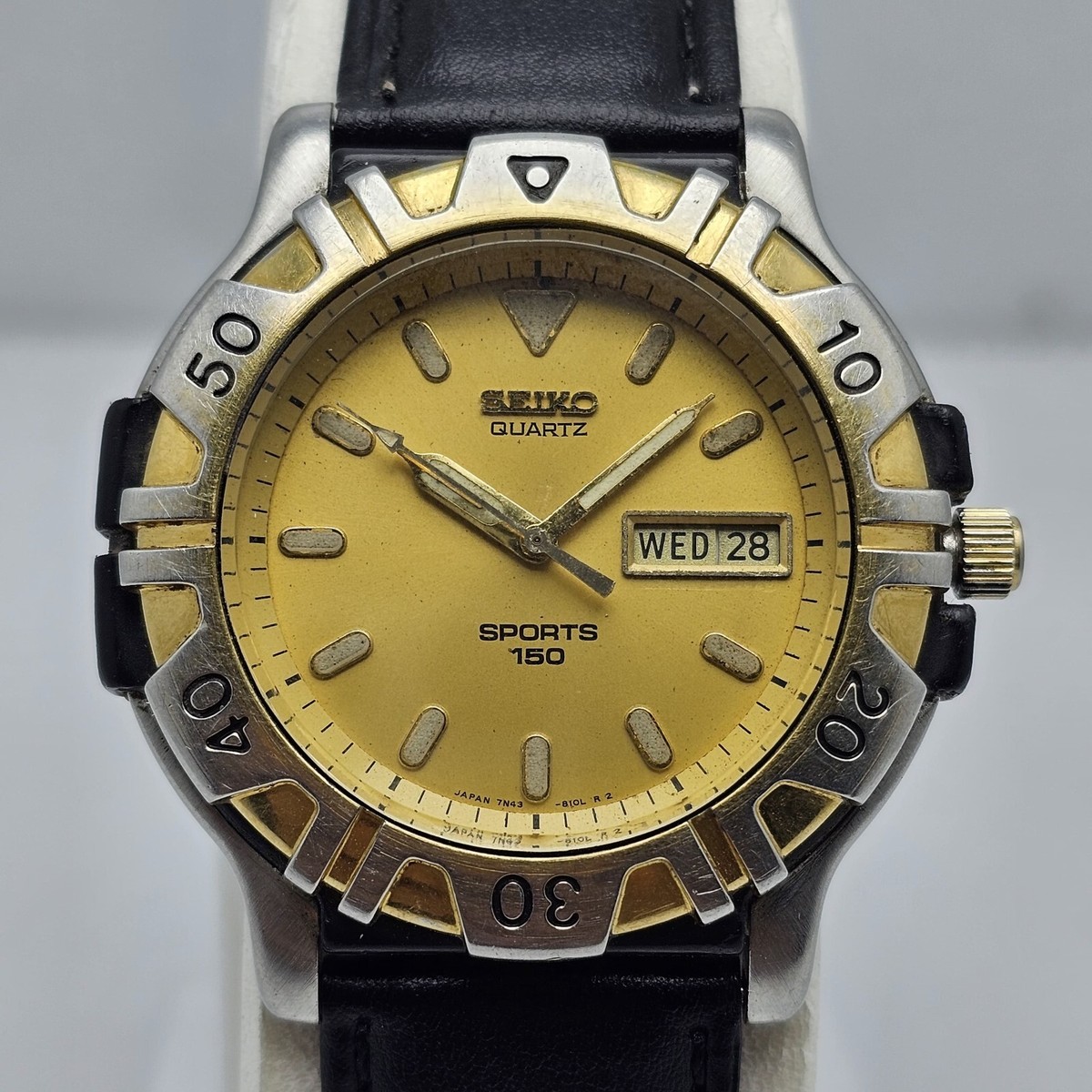 Seiko Sports 150 Quartz 7N43-8090 Day/Date Vintage Men's Watch | eBay