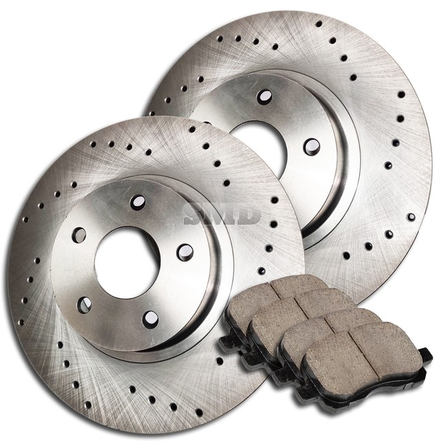 A0816 FIT 2011 2012 2013 Toyota Tundra FRONT Drilled Brake Rotors