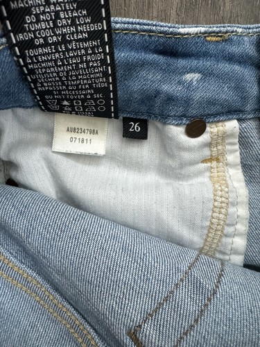 7 For All Mankind The Ankle Skinny Distressed Raw Hem Jeans Women’s Size 26 - Picture 6 of 6