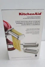 KitchenAid Stand Mixer Attachment Pasta Roller AND Cutter Set 3PC KSMPRA *NEW*