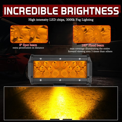 12" 10D 4-Row LED Work Light Bar Combo Driving Fog Off Road 4WD UTV + 2X 7" Pods - Picture 17 of 24