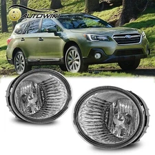 2PCS Fog Light Assembly For 2013-2019 Subaru Outback OEM Replacement Black Clear