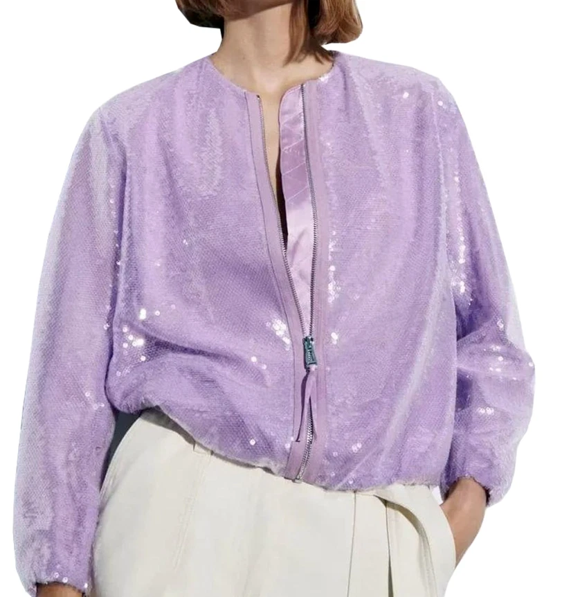 zara sequin bomber