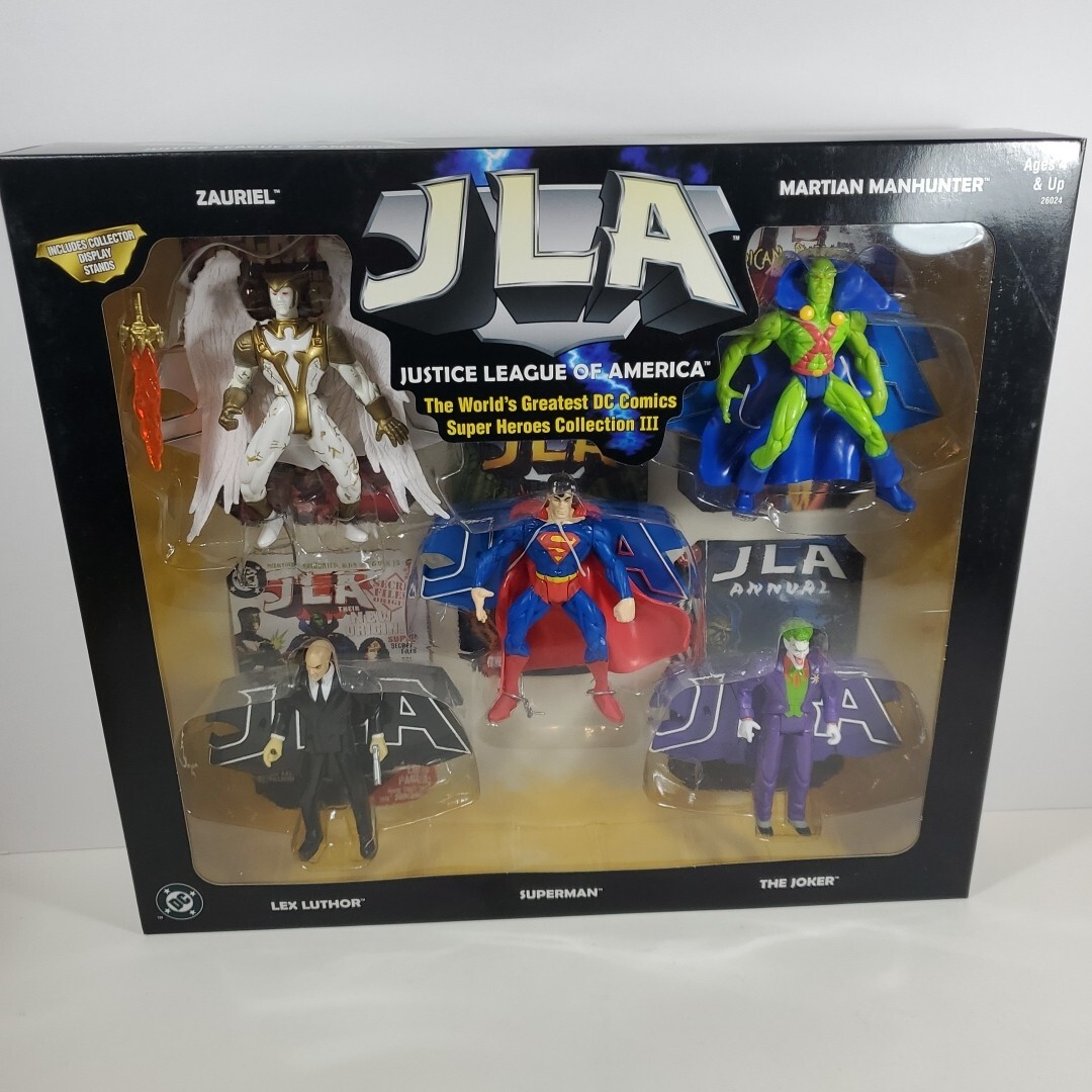 JLA Superheros Set 3 Boxed 5 Figure Collection Set DC Comics 1999
