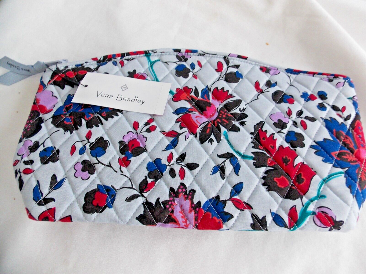 Vera Bradley VINEYARD FLORAL Cotton Grand Travel cosmetic Makeup 