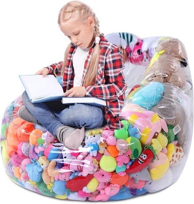 HOMBYS Clear Animal Bean Bag Chair Cover Stuffed 30x30x25.6 inches, 