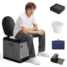 Portable Camping Toilets for Adults - Extra Large Travel Porta Potty with Inn...