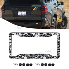 Goth Style Solid Car Front Bumper License Plate Cover Protector Kit Anti-Scratch