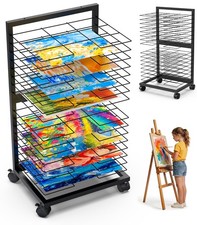 0.138 Inch Thickened Art Drying Rack 4 Casters 3lbs Load Wire Paint Stand
