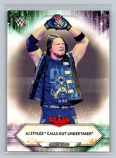 2021 Topps WWE #35 AJ Styles Calls Out Undertaker
