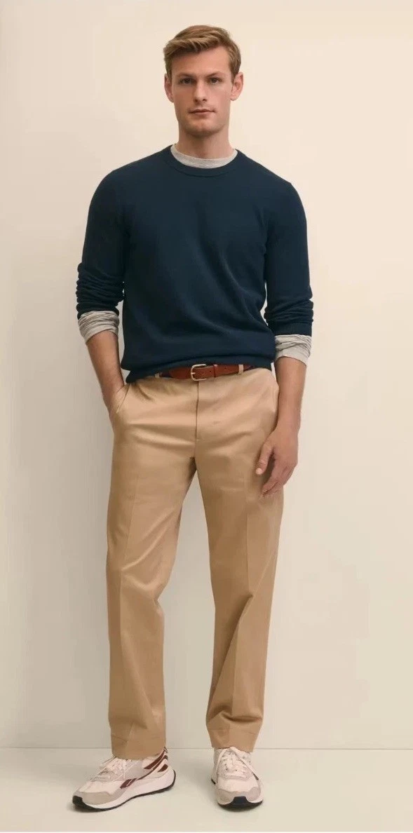 Brooks Brothers Advantage Chino Clark Size W38 L30 Khaki Tan Straight Fit Pants