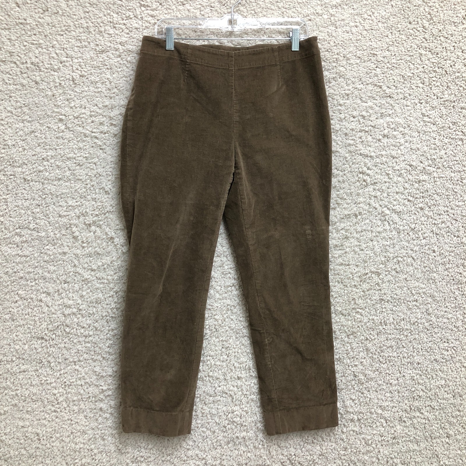 J Jill Pants 10 Adult Brown Corduroy Straight Mid Rise Trouser Stretch Womens