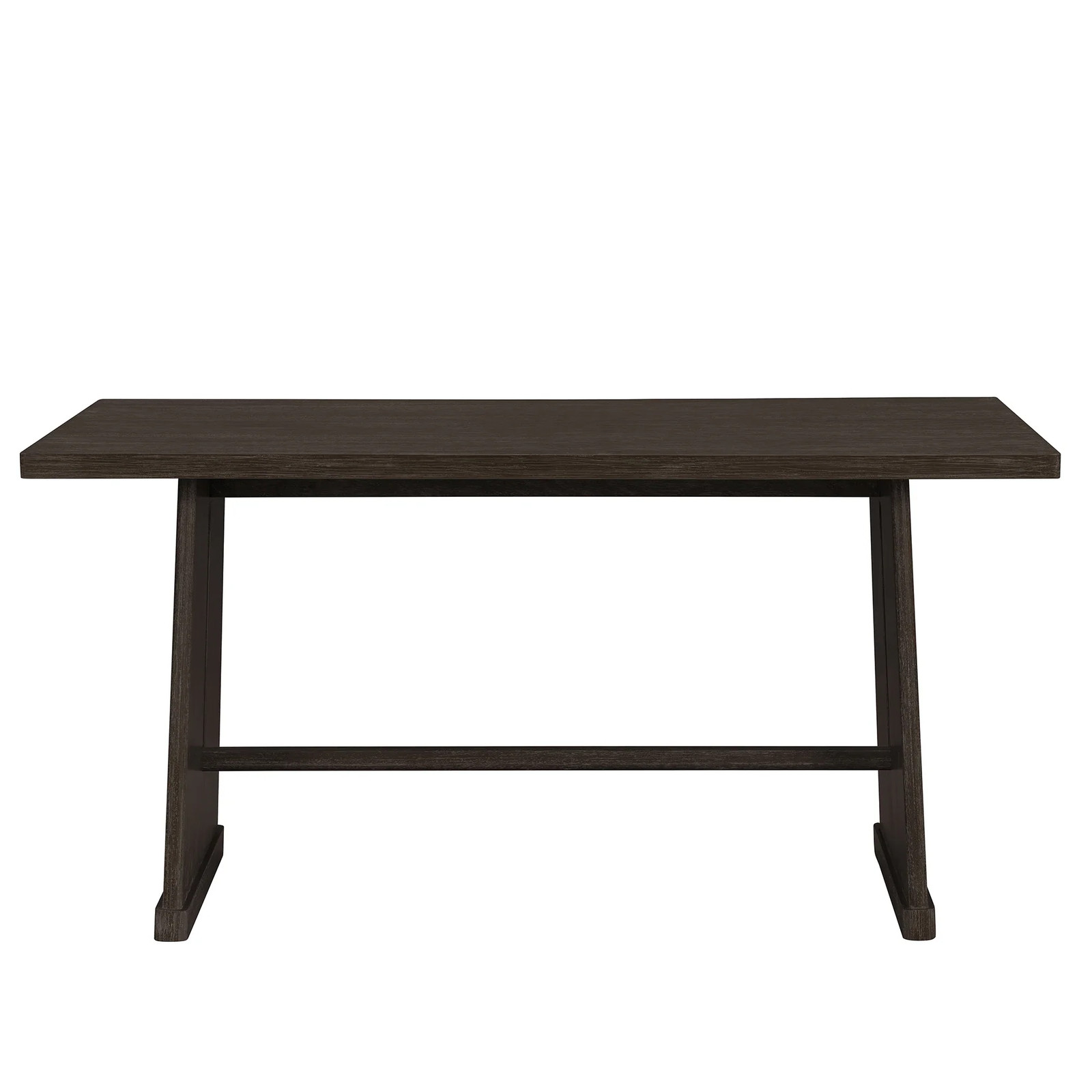 TREXM 6-Piece Rustic Farmhouse Dining Table Set with Wire Brushed Design, Rectangular Dining Table with Trapezoid Legs, 4 Upholstered Linen Chairs & 1 Padded Bench for Dining Room & Kitchen (Espresso)