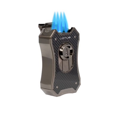 Lotus Emperor Quad Flame Table Top Lighter - Gunmetal