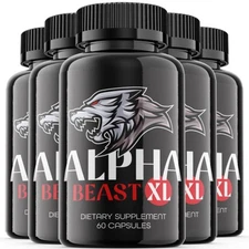 Alpha Beast XL Pills - Male Virility Men ED Support - 5 Bottles - 300 Capsules
