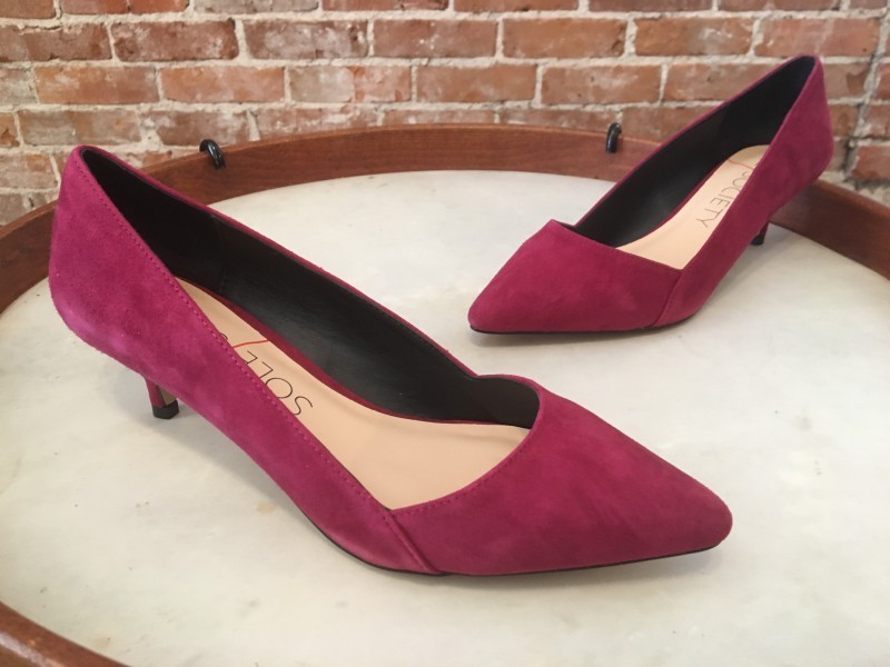 Sole Society Desi Burgundy Red Suede Kitten Heel Pump 8 NEW | eBay
