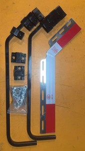 Used 28" Pair Mud Flap Hangers Angled w/ Reflector Plates & Hardware Semi Truck