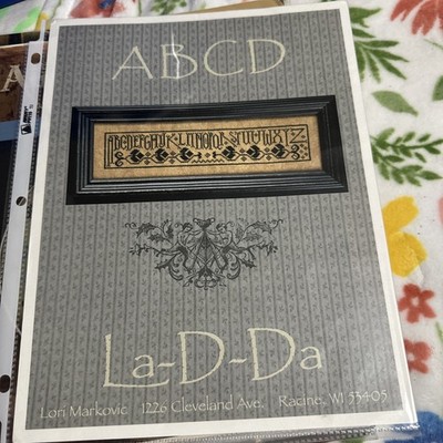 La D Da Lori Markovic ABCD Alphabet Letters Primitive Cross Stitch Pattern 2008