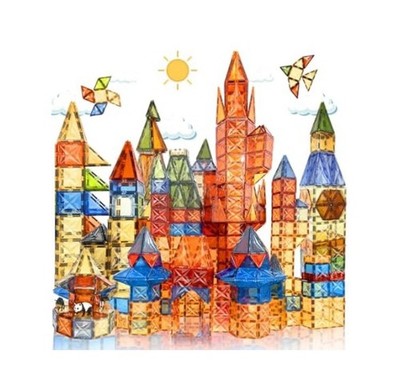 HarworLife Magnetic Magnet Tiles Diamond 100 PCS STEAM Educational Ages 3+ Toy