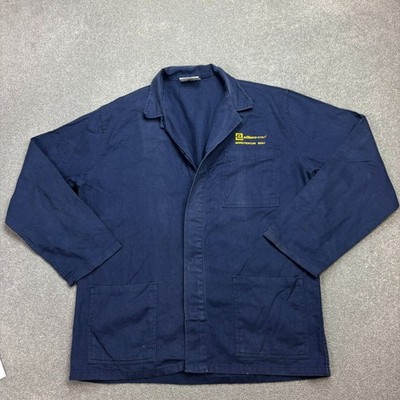 Französische Jacke Erwachsene Large blau Vintage Canvas Arbeitskleidung Hausa...