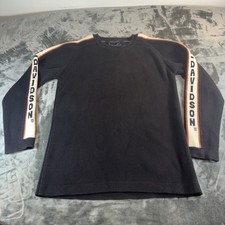 Vintage Harley Davidson Sweater Men's Small Cotton Pullover Spell Out Sleeves