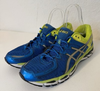 ASICS Gel Kayano 21 T4H2N Blue Yellow Running Sneakers Athletic Shoes Mens 14