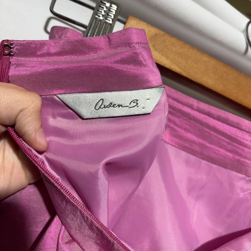 Vintage Arden B. Pink 100% Silk Midi Skirt Barbiecore Glinda Reflective Size 4 - Picture 3 of 10