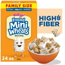 Kellogg’s Frosted Mini-Wheats Cereal Family Size 24oz High Fiber Whole Grain