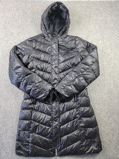 Lands End Coat Girls XL 16 Black Puffer Full Zip Hooded Outdoor Winter