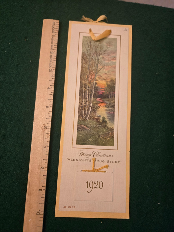 1920 Antique Advertising Calendar Sample Murphy Red Oak IA Merry Christmas