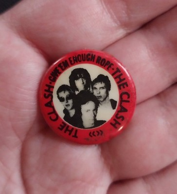 The Clash Vintage Give 'em Enough Rope Late 1970s Pin Button Badge Punk New Wave