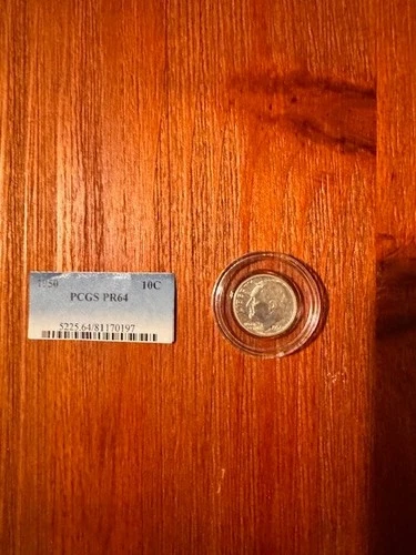 1950 Proof Roosevelt silver dime, auction starts at face value