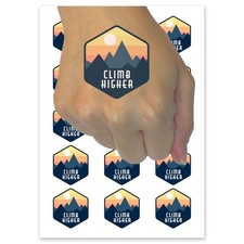 Climb Higher Motivational Hiking Outdoors Mountain Temporary Tattoo Body Art