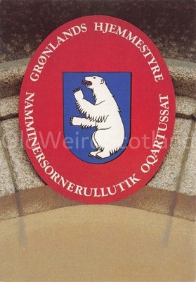 BOTSCHAFTEN - Grönländisches Botschaftsschild - Farbpostkarte (GRÖNLAND)