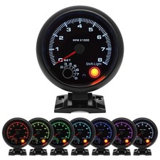 3.75" 95mm Tachometer 0-8000 Large RPM Gauge 7 Color Car AUTO Tacho Shift Lig...