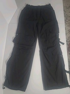 Refuge Women's Black Cargo 6 Pocket Loops And Straps Pants Size Large
