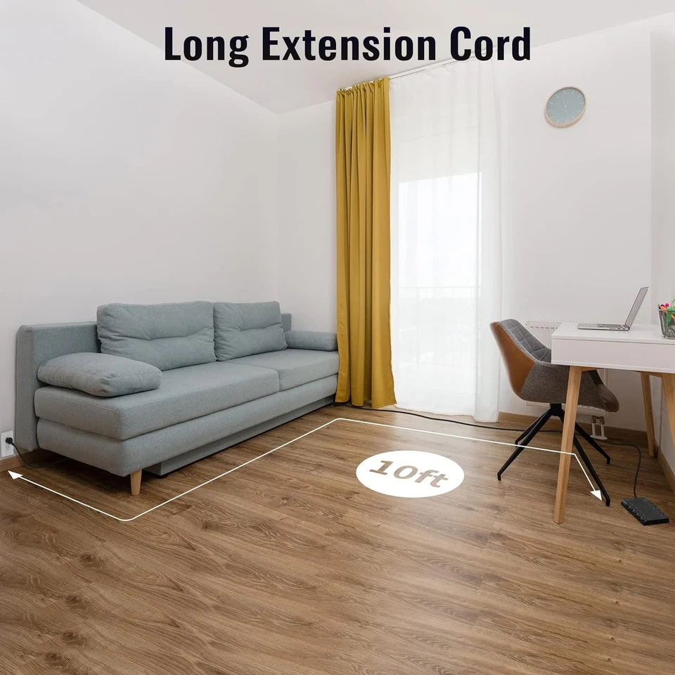 Extension Cord 10 Ft, Power Strip Surge Protector - Image 4 of 4