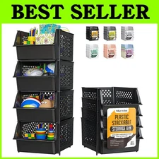 TidyFriend Stackable Storage Bins for Pantry Organ