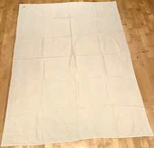 Wunderschöne antike große Tischdecke  205 x 145 cm Damast Leinen Lochstickerei