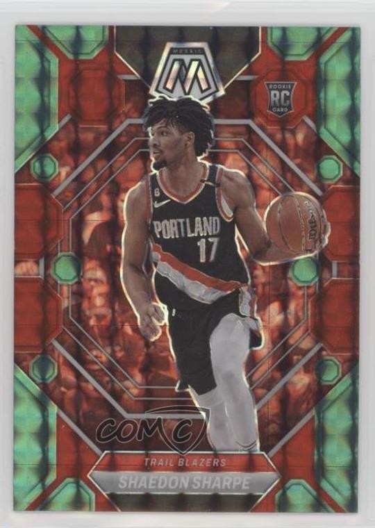 2022 Mosaic Rookies Choice Red & Green Prizm Shaedon Sharpe #213 Rookie RC 1c35