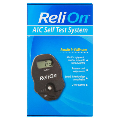 ReliOn A1C Self Test System Home Diabetes HbA1C Monitor Kit FSA HSA Eligible New