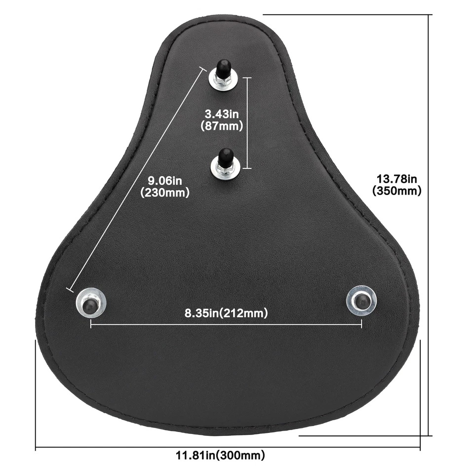 Motorcycle Wider Solo Seat Saddle For Harley Suzuki Yamaha Honda Bobber Chopper Foto 3 de 4