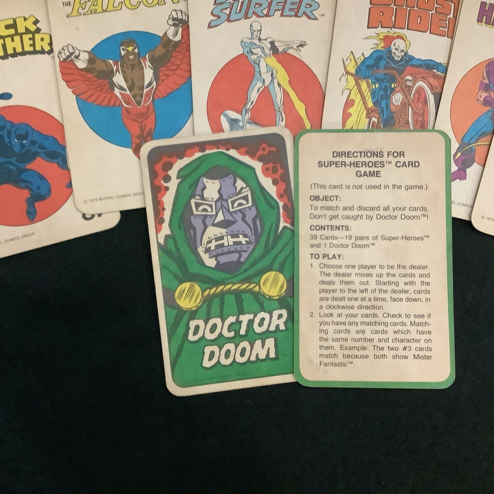 Vintage 1978 Marvel Comics Super-Heroes Card Game –Instruction Card Original Box