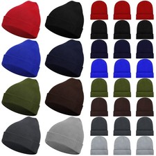 48 Pieces Winter Beanies Bulk, Solid Color Beanies, Knitted Beanie Hat, Warm ...