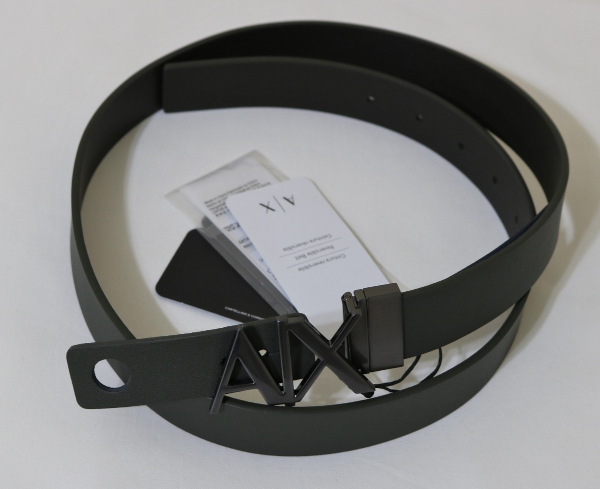 Armani Exchange Men Reversible Logo Leather Belt size 32,34,36,38